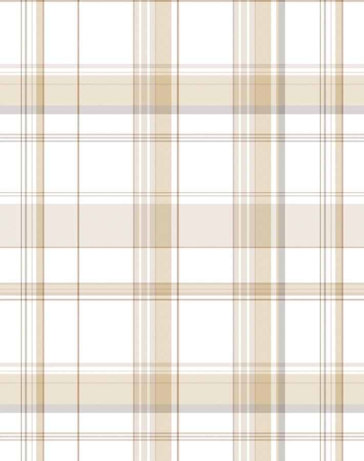 'Sofia Plaid' Wallpaper by Wallshoppe - Straw