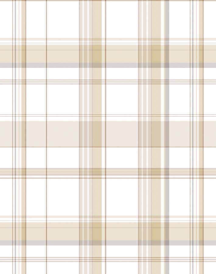 'Sofia Plaid' Wallpaper by Wallshoppe - Straw