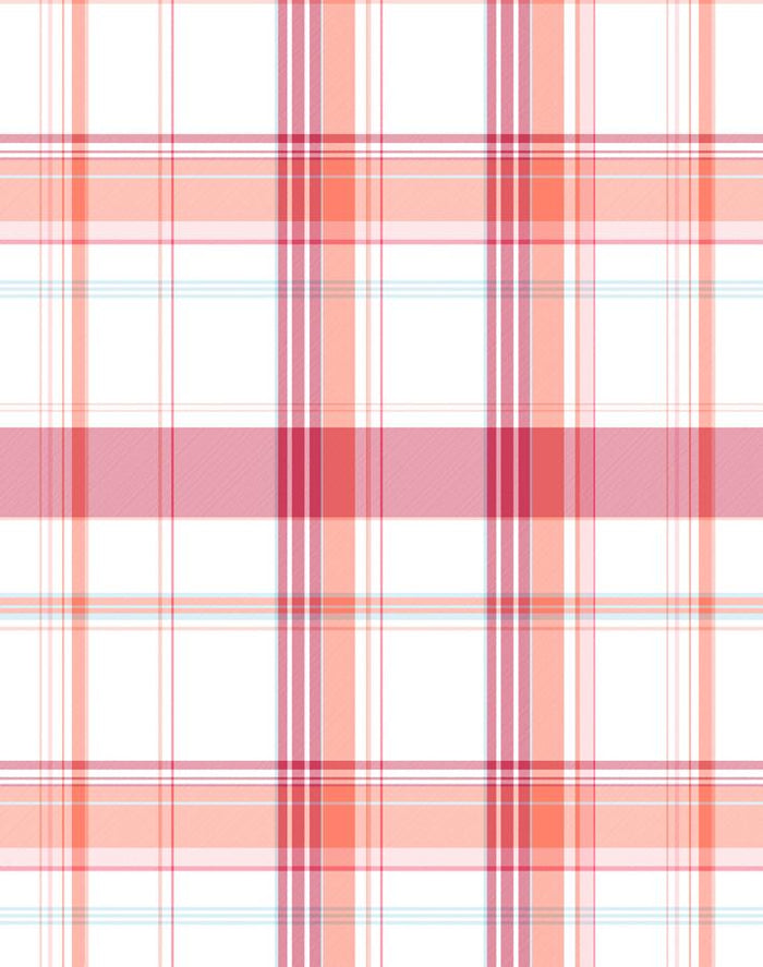 'Sofia Plaid' Wallpaper by Wallshoppe - Berry