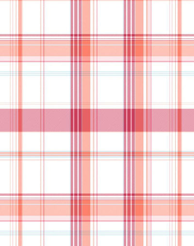 'Sofia Plaid' Wallpaper by Wallshoppe - Berry