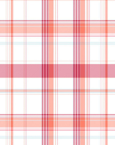 'Sofia Plaid' Wallpaper by Wallshoppe - Berry