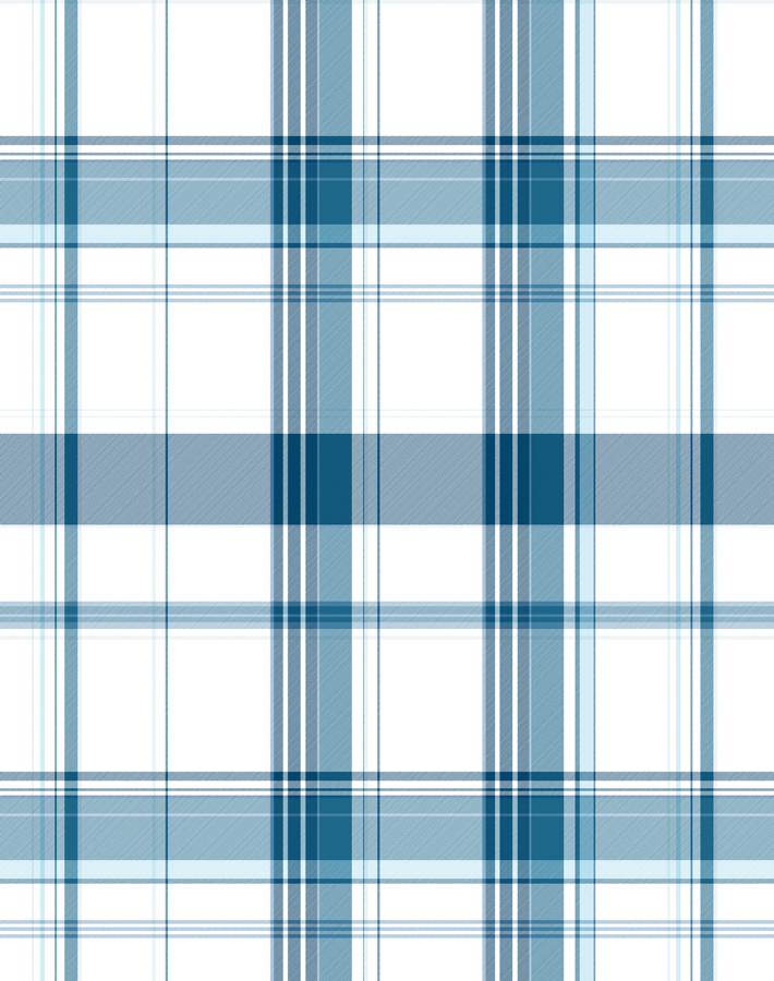 'Sofia Plaid' Wallpaper by Wallshoppe - Blue