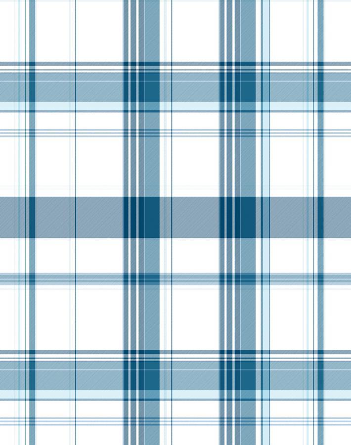 'Sofia Plaid' Wallpaper by Wallshoppe - Blue