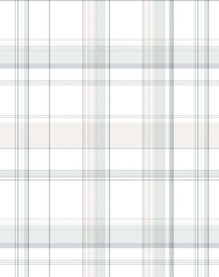 'Sofia Plaid' Wallpaper by Wallshoppe - Fog