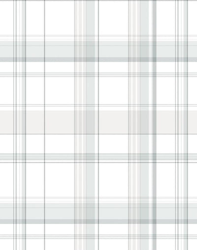 'Sofia Plaid' Wallpaper by Wallshoppe - Fog