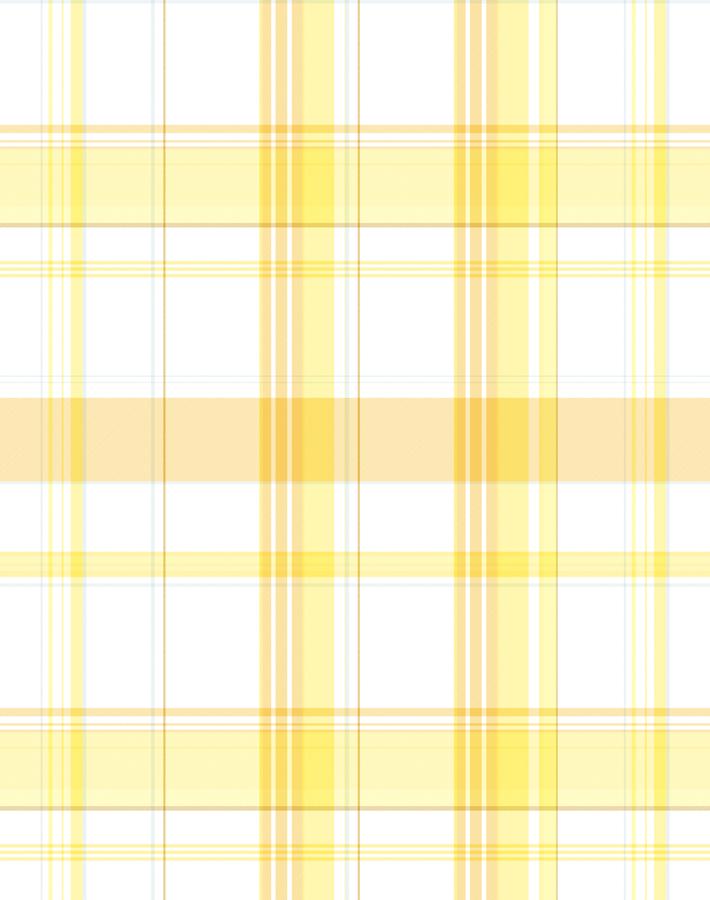 'Sofia Plaid' Wallpaper by Wallshoppe - Yellow