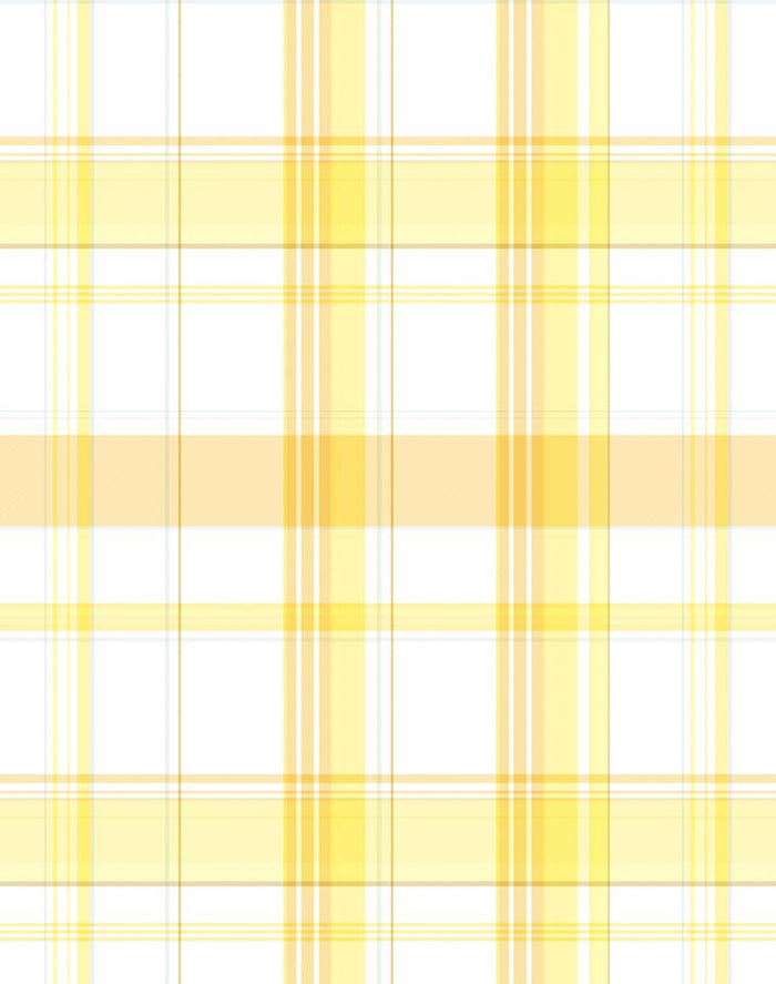 'Sofia Plaid' Wallpaper by Wallshoppe - Yellow