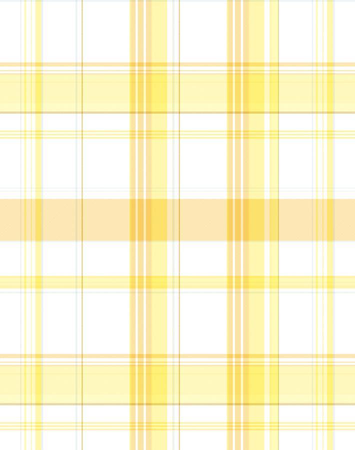 'Sofia Plaid' Wallpaper by Wallshoppe - Yellow