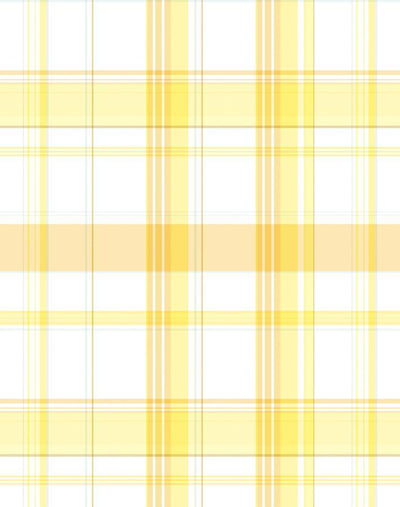 'Sofia Plaid' Wallpaper by Wallshoppe - Yellow