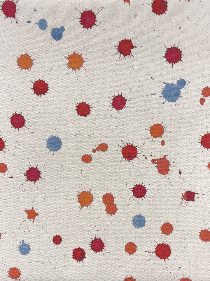 fabric by the yard splattered berry sky on organic twill