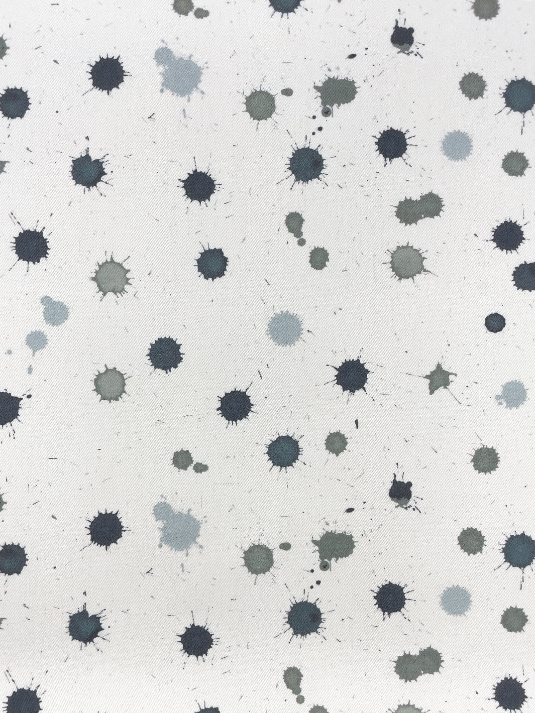 fabric by the yard splattered black neutral on organic twill