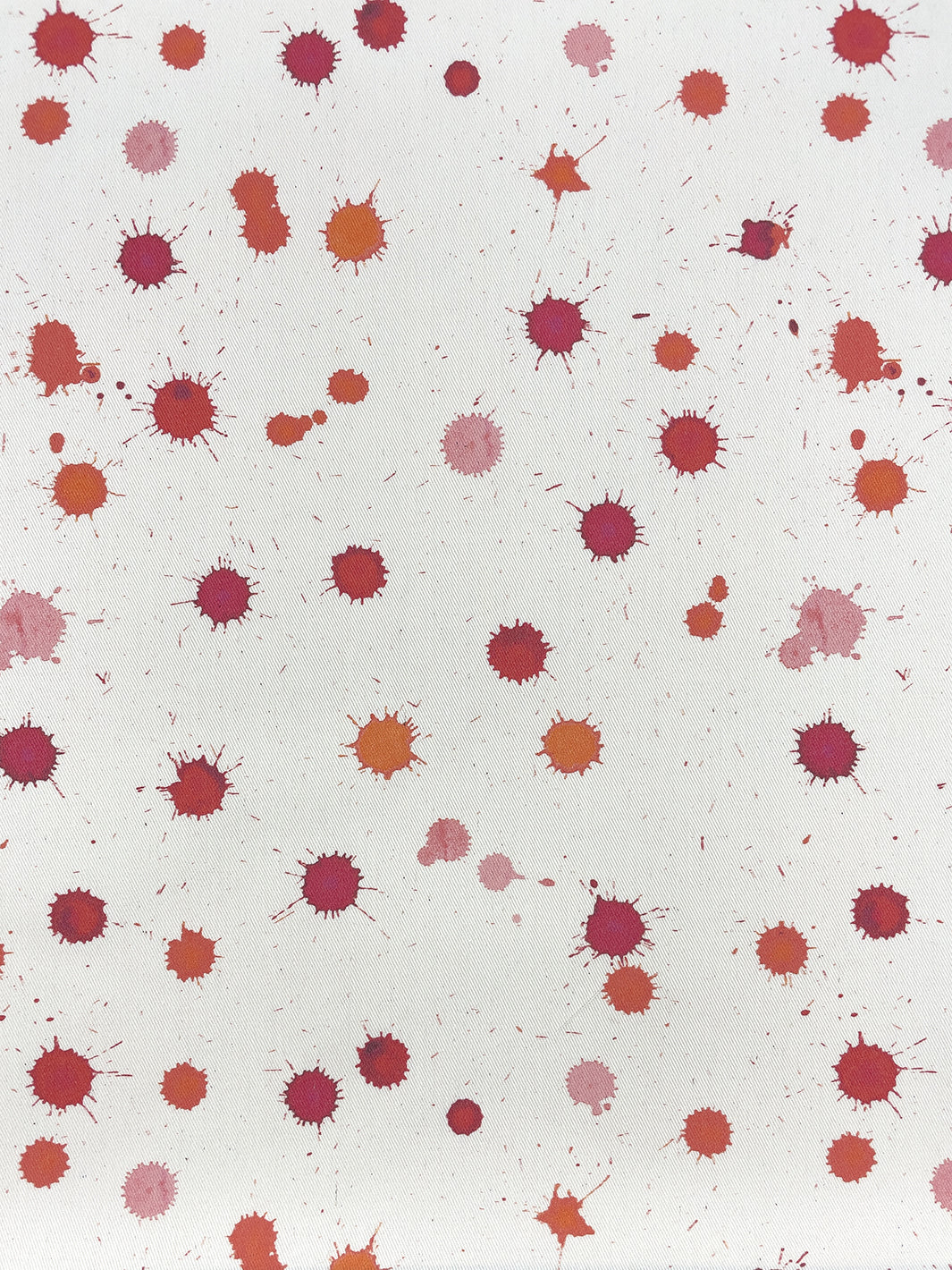 fabric by the yard splattered watermelon creamsicle on organic twill