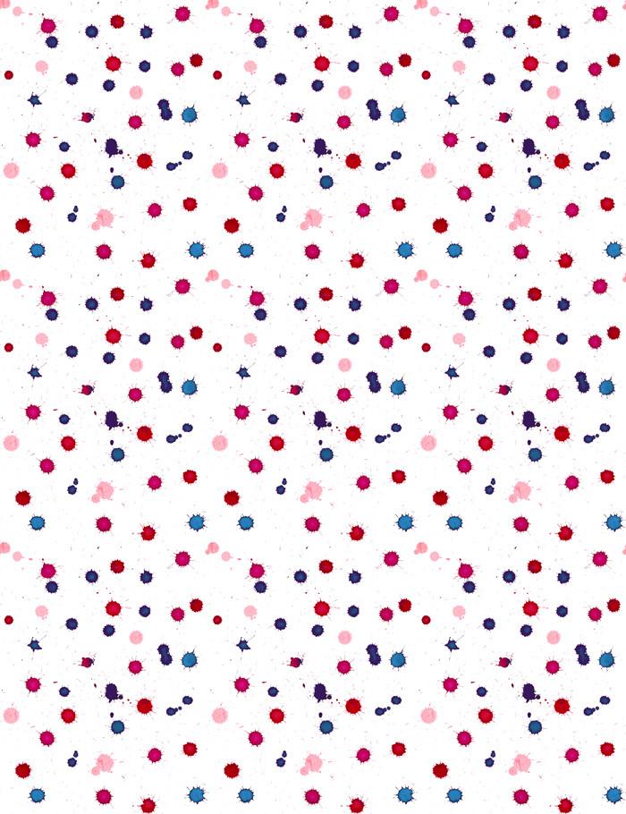 'Splattered' Wallpaper by Nathan Turner - Cobalt / Pink