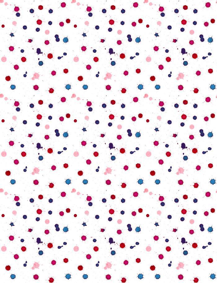 'Splattered' Wallpaper by Nathan Turner - Cobalt / Pink