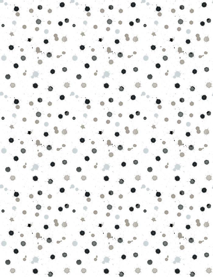 'Splattered' Wallpaper by Nathan Turner - Black / Neutral