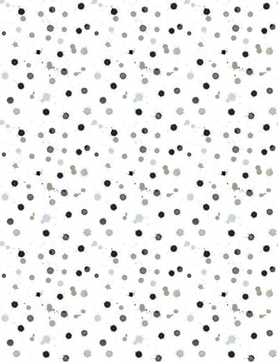 'Splattered' Wallpaper by Nathan Turner - Black / Neutral