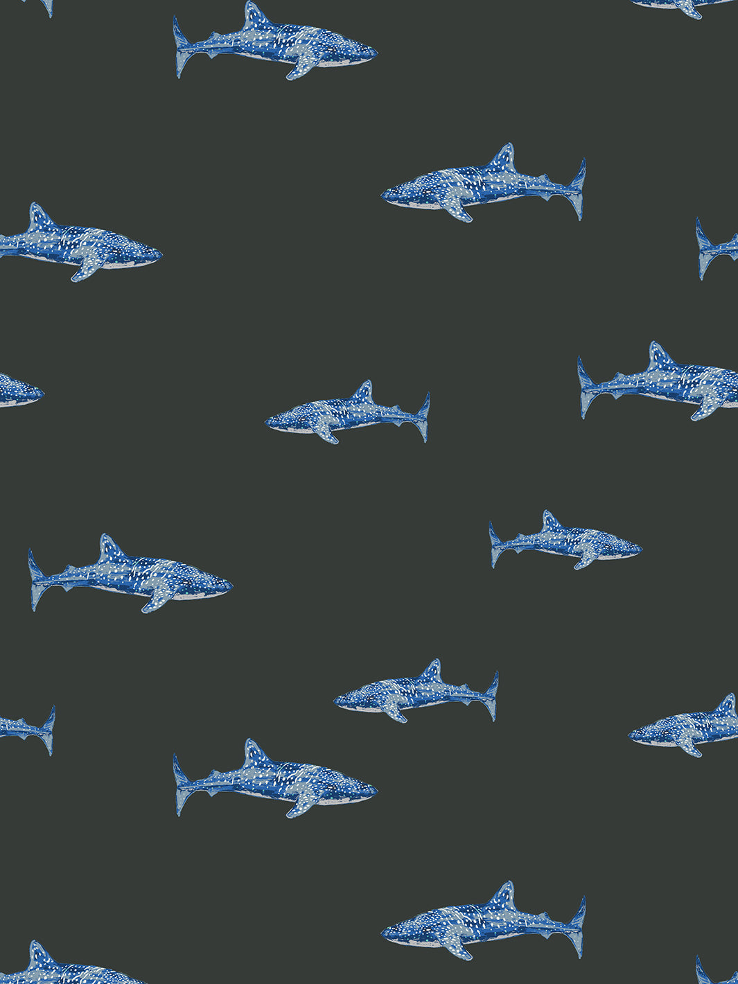spotted shark wallpaper by tea collection charcoal
