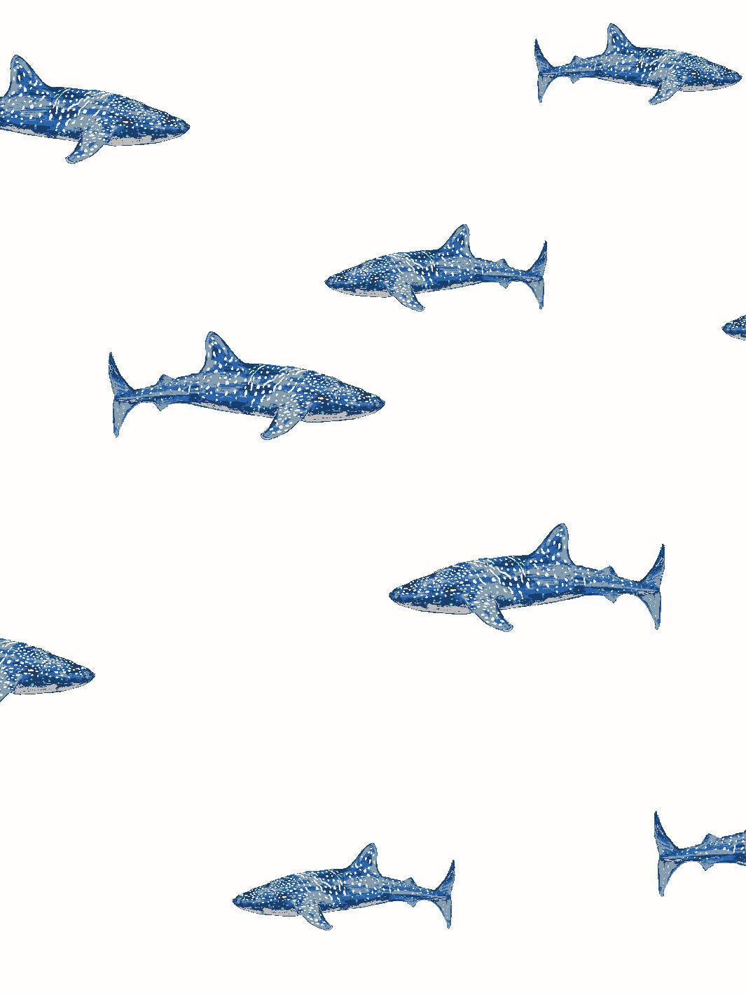 'Spotted Shark' Wallpaper by Tea Collection - White