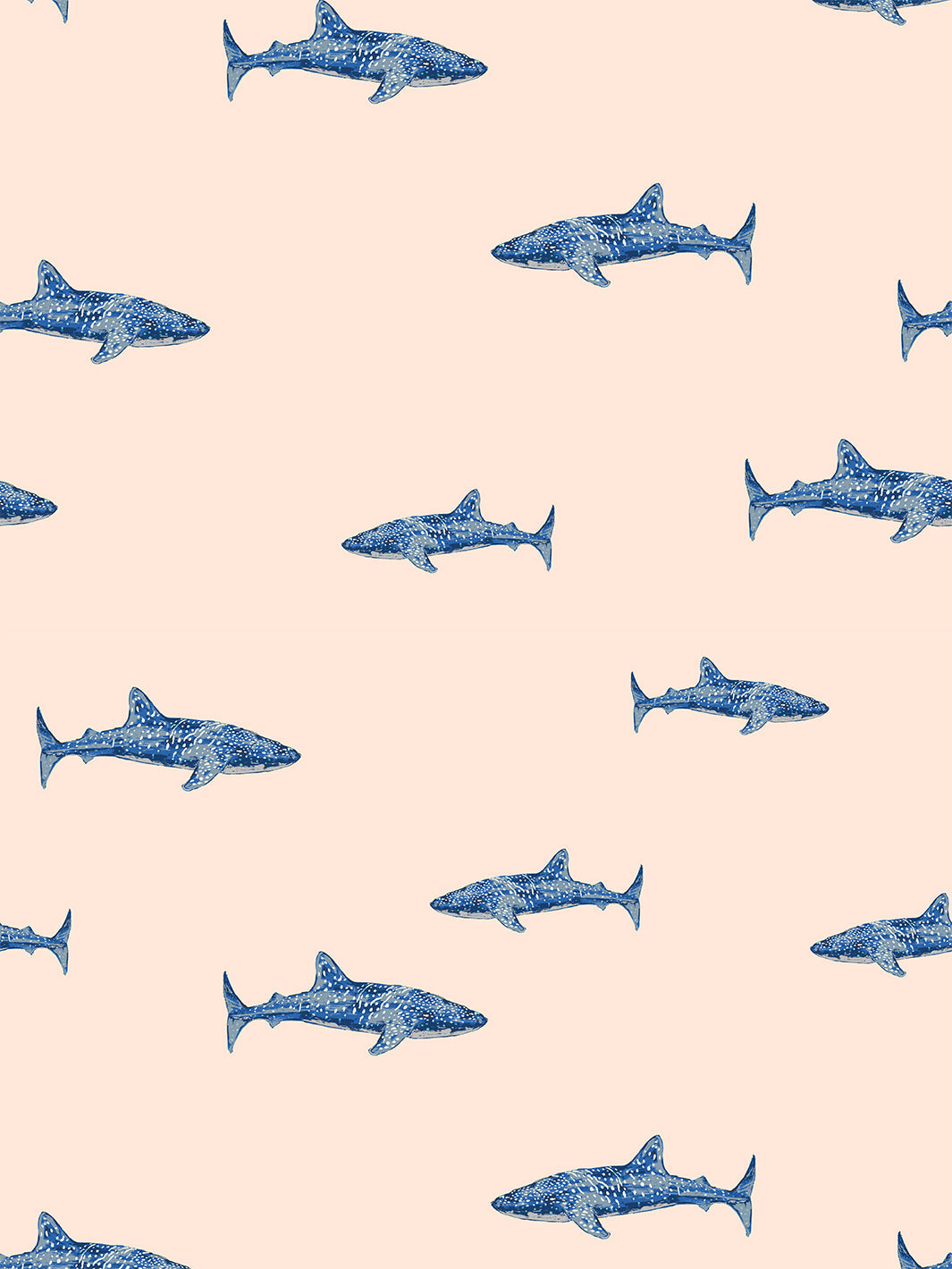'Spotted Shark' Wallpaper by Tea Collection - Peach