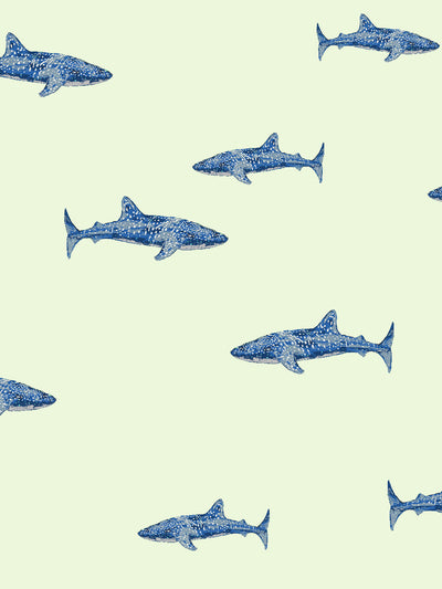 'Spotted Shark' Wallpaper by Tea Collection - Pistachio