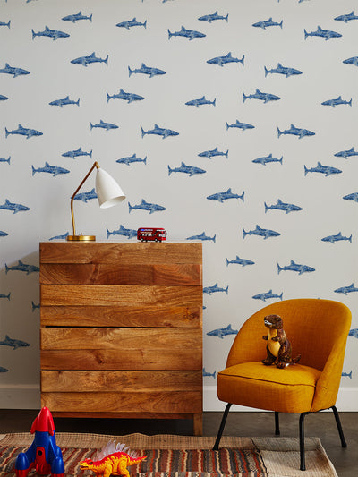 'Spotted Shark' Wallpaper by Tea Collection - Sand