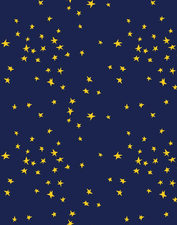 'Star' Wallpaper by Clare V. - Gold / Navy