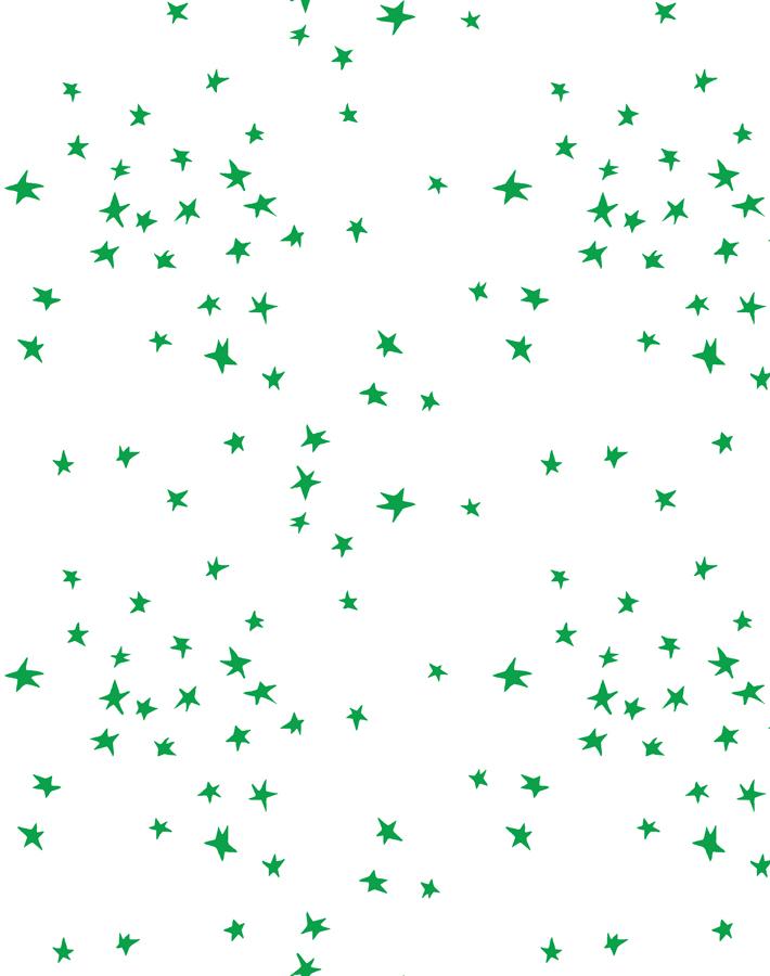 'Star' Wallpaper by Clare V. - Green / White