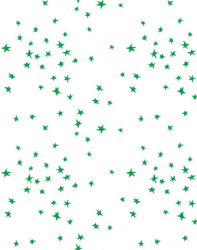 'Star' Wallpaper by Clare V. - Green / White