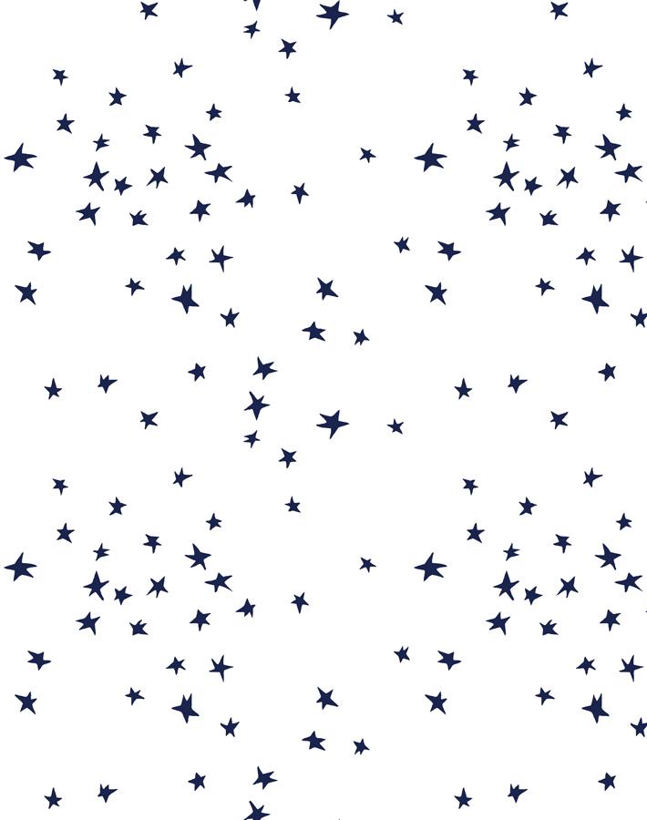 'Star' Wallpaper by Clare V. - Navy / White