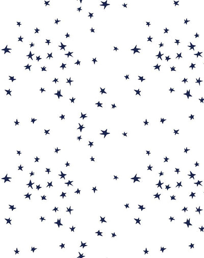 'Star' Wallpaper by Clare V. - Navy / White