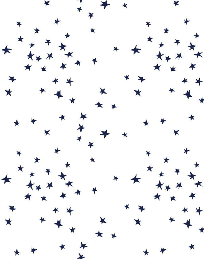 'Star' Wallpaper by Clare V. - Navy / White