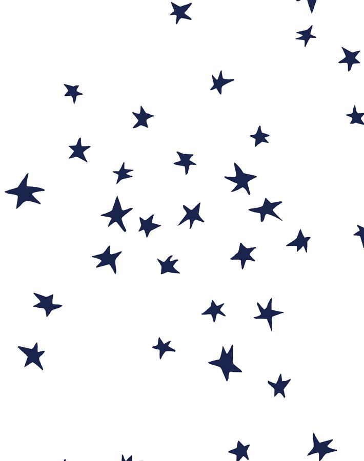 'Star' Wallpaper by Clare V. - Navy / White