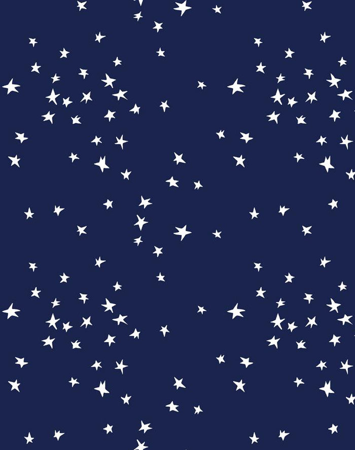 'Star' Wallpaper by Clare V. - Navy