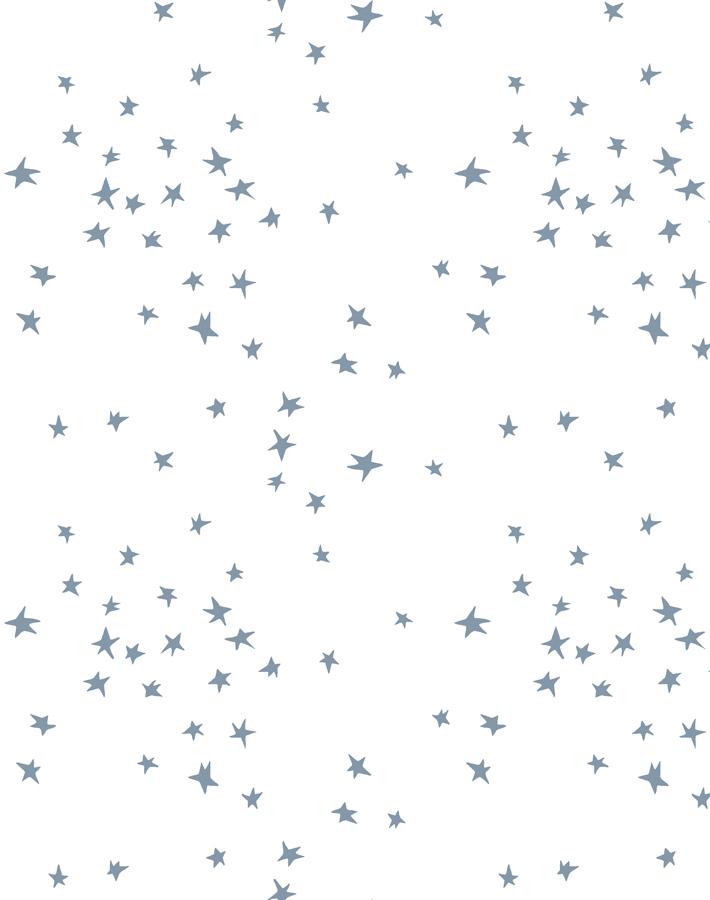 'Star' Wallpaper by Clare V. - Silver / White