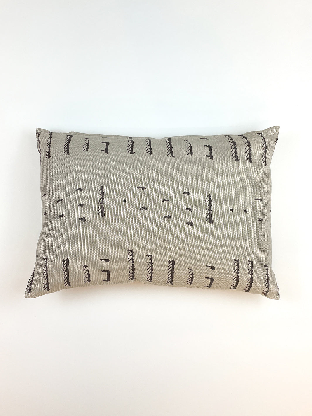 'Stitch' Lumbar Throw Pillow by Nathan Turner - Chocolate on Flax Linen