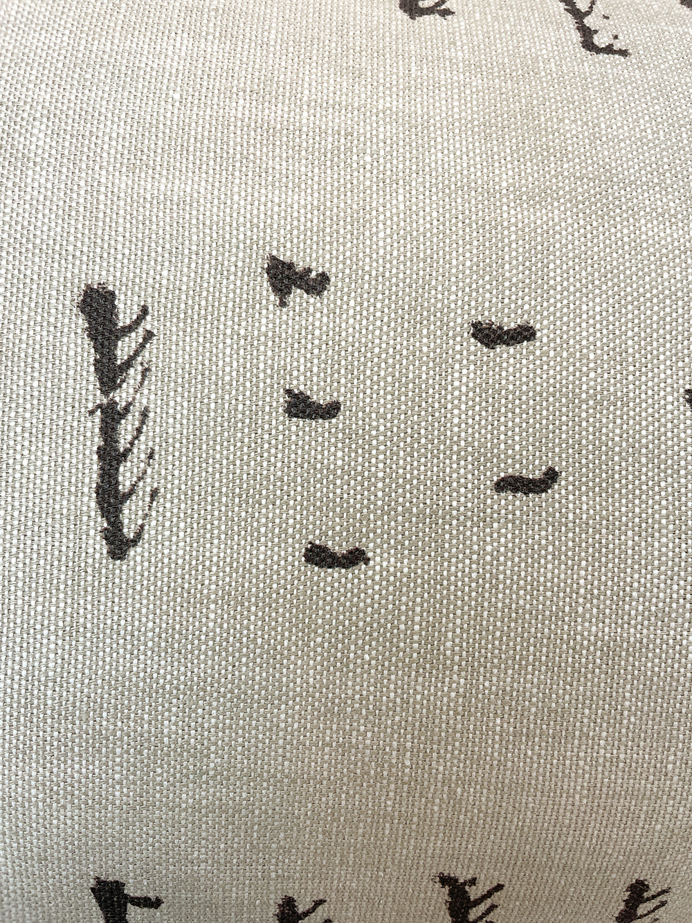 stitch throw pillow chocolate on flax linen