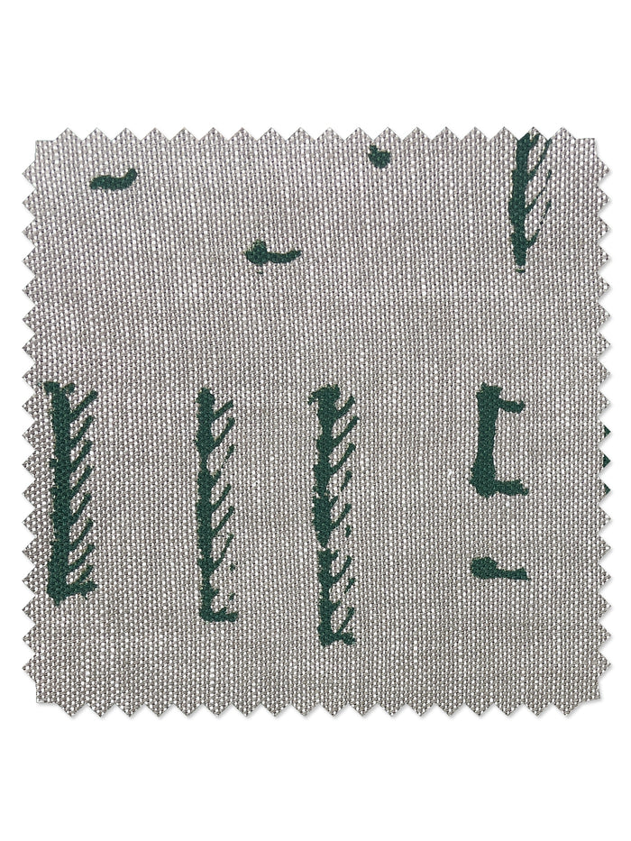 Tissu au mètre – Stitch – Vert sur lin