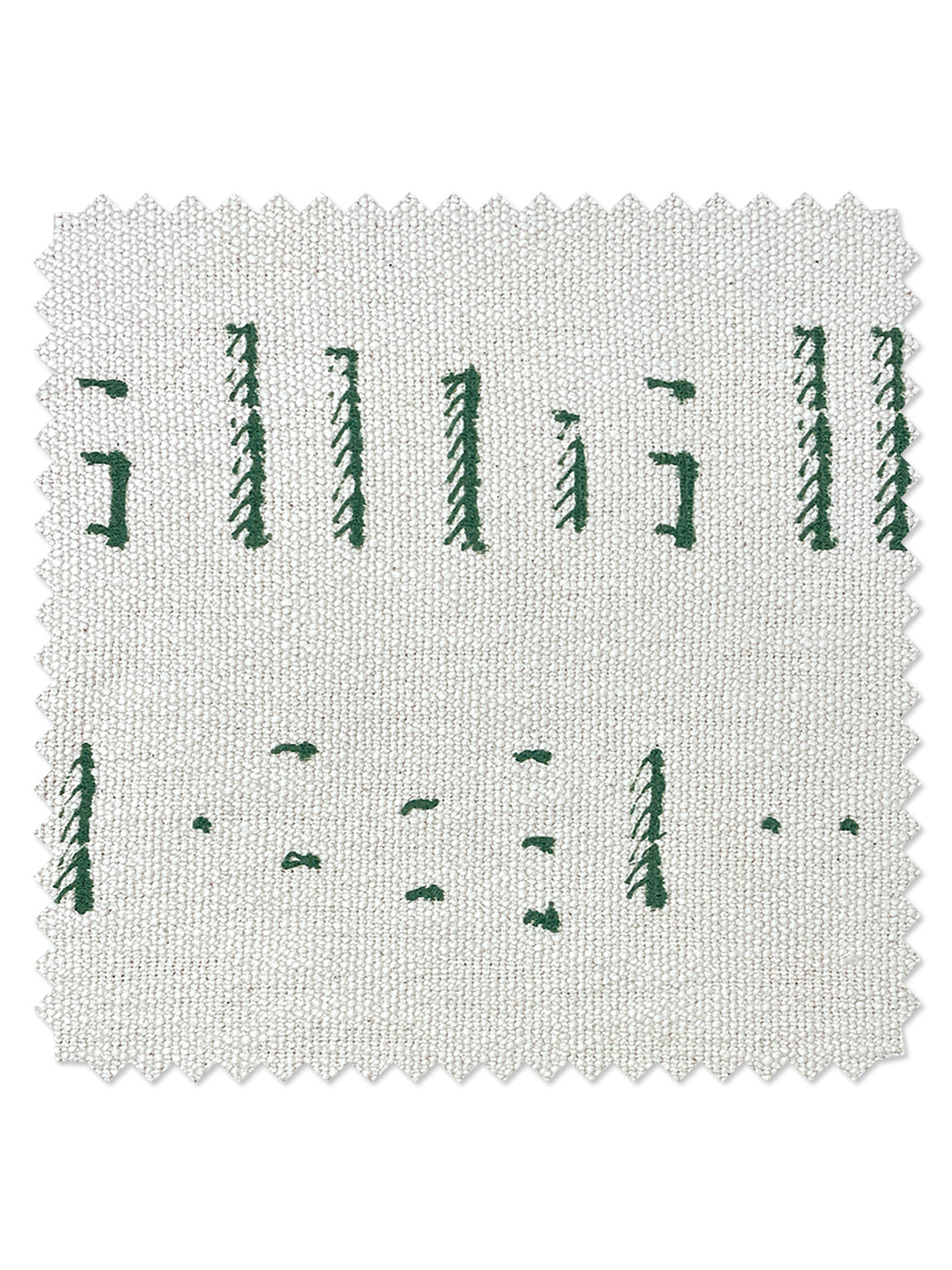 fabric by the yard stitch green on flax linen