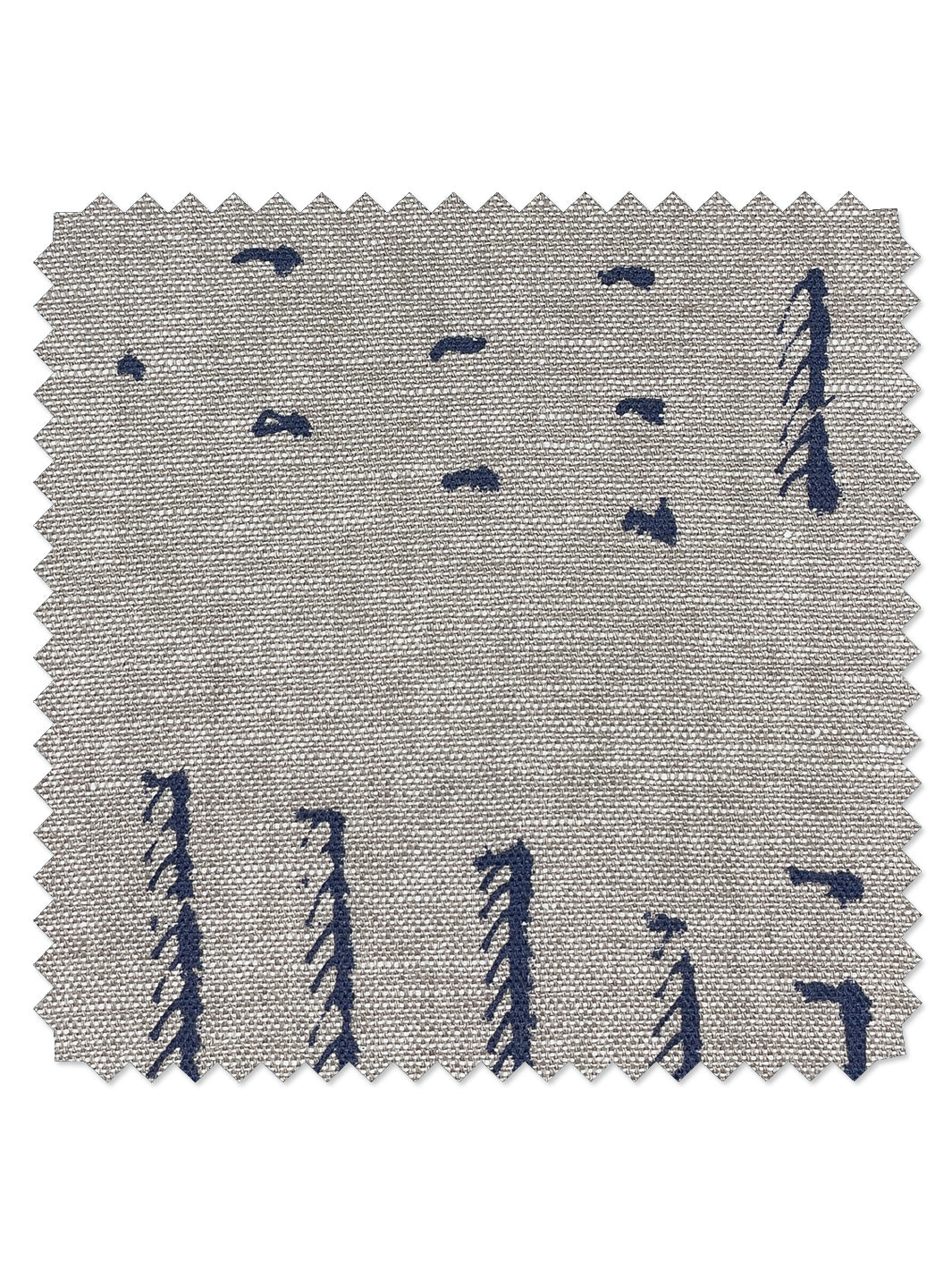 fabric by the yard stitch navy on flax linen