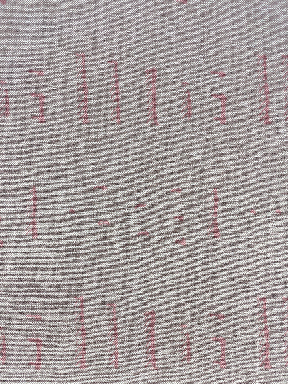 fabric by the yard stitch pink on flax linen