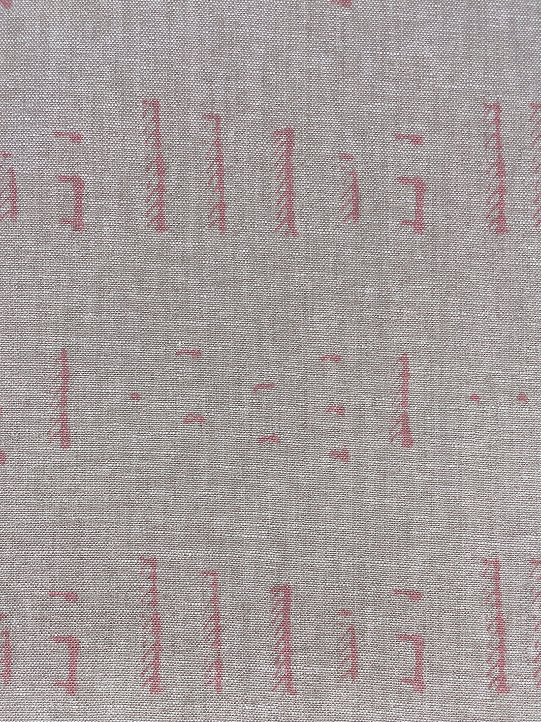 fabric by the yard stitch pink on flax linen