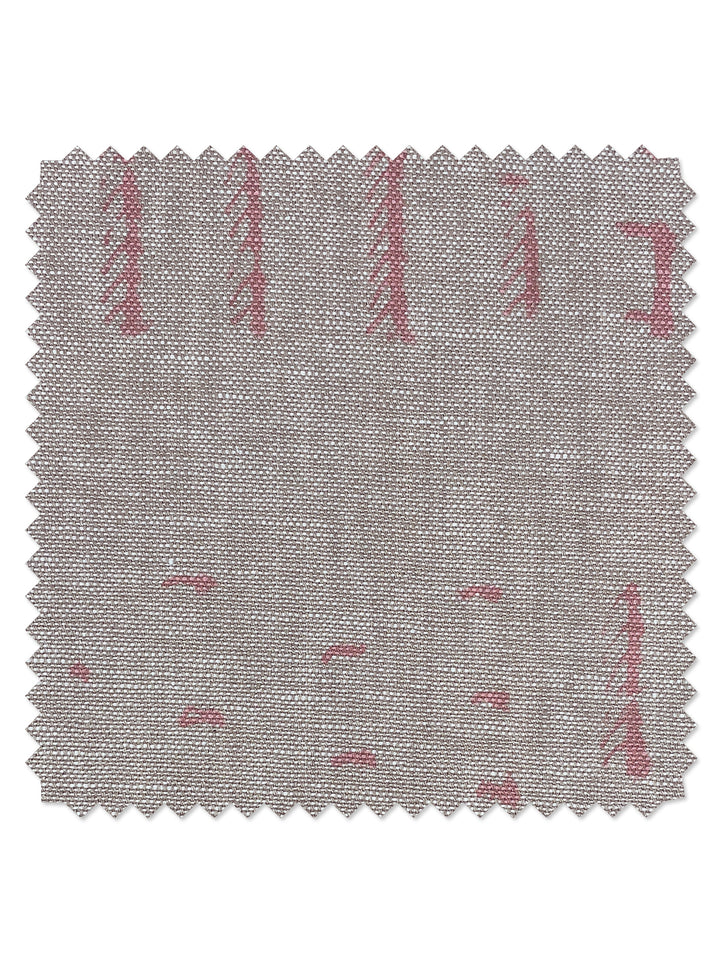fabric by the yard stitch pink on flax linen