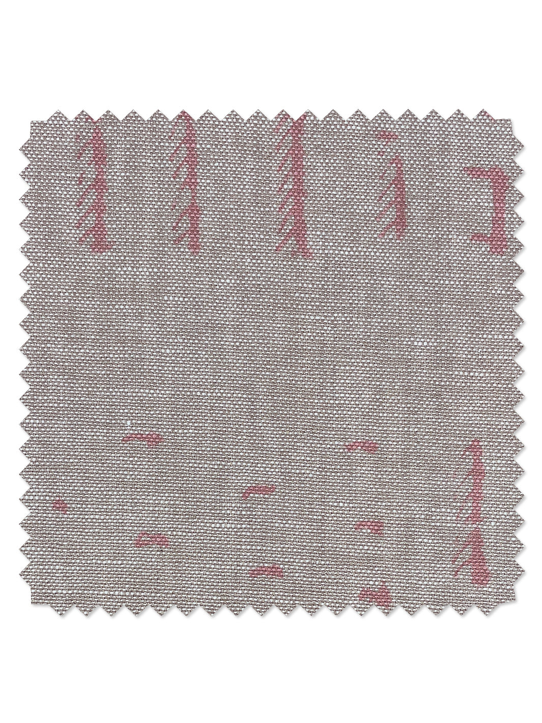 fabric by the yard stitch pink on flax linen