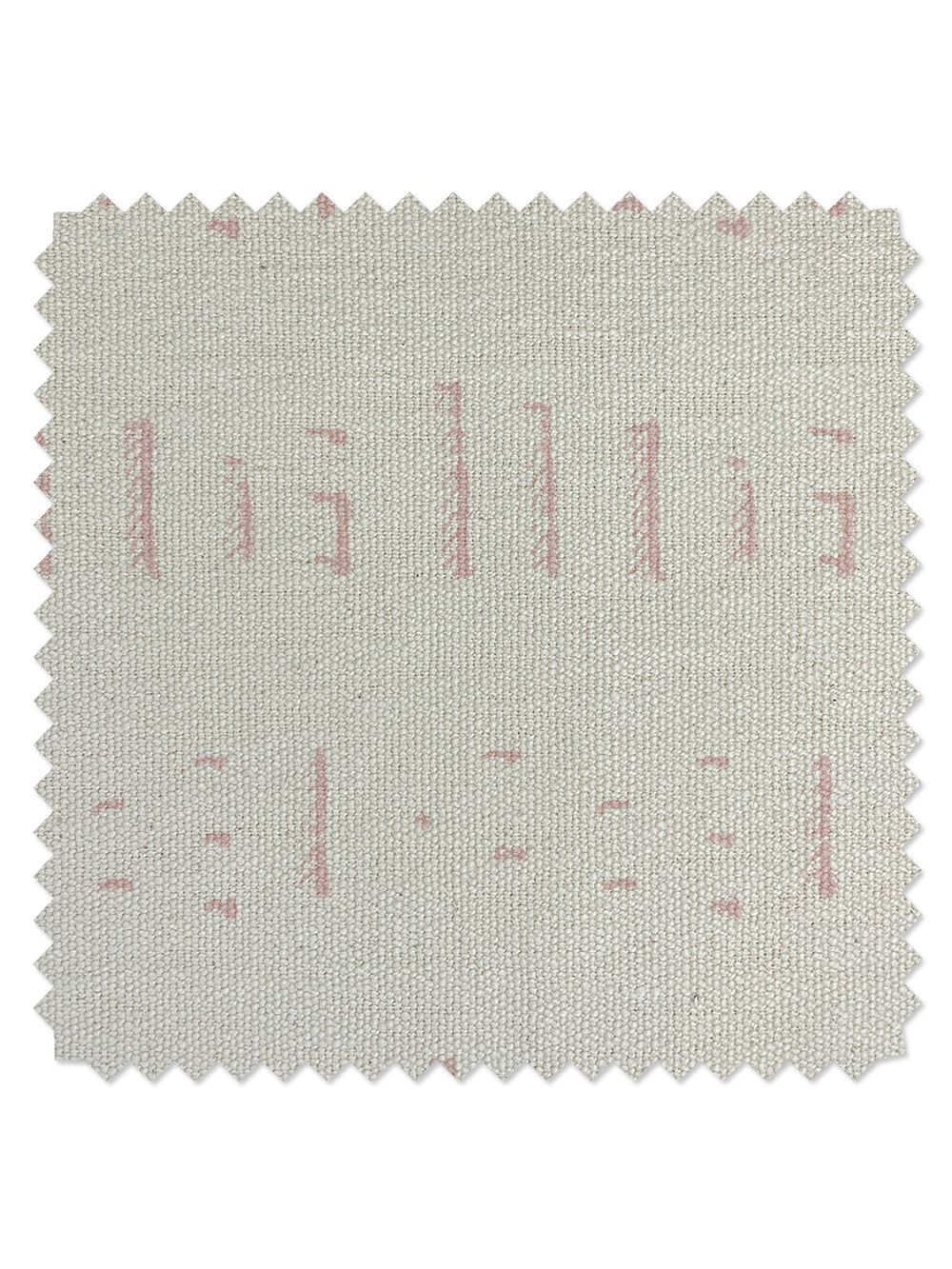 fabric by the yard stitch pink on flax linen