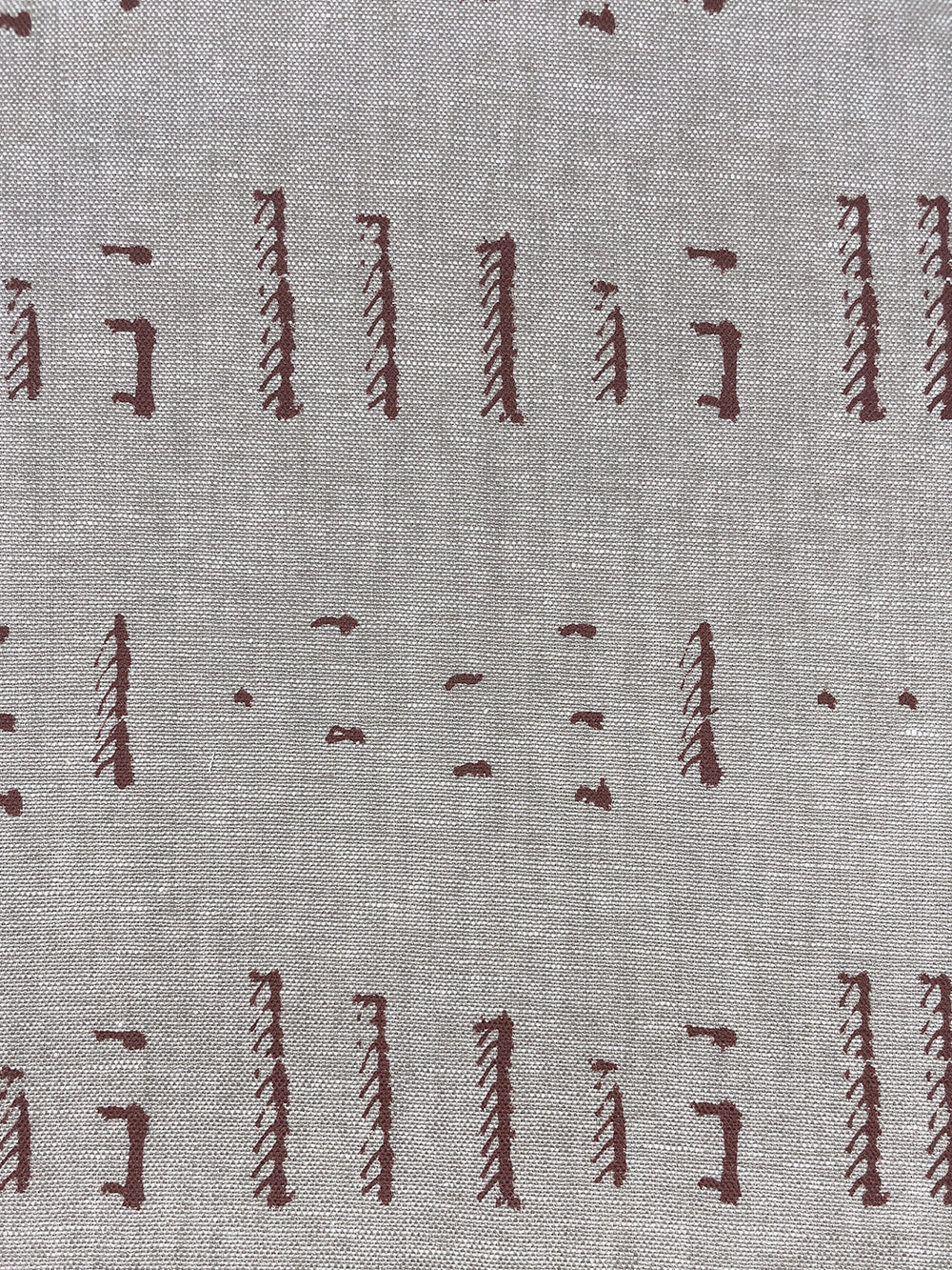 fabric by the yard stitch rust on flax linen