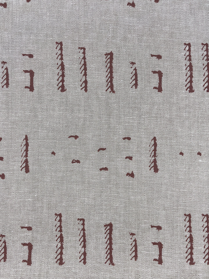 fabric by the yard stitch rust on flax linen