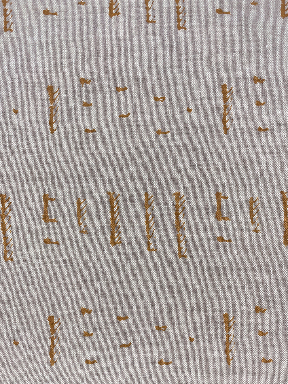 fabric by the yard stitch terracotta on flax linen