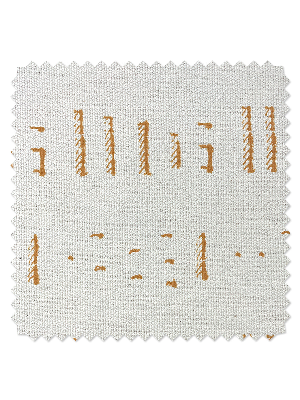 fabric by the yard stitch terracotta on flax linen