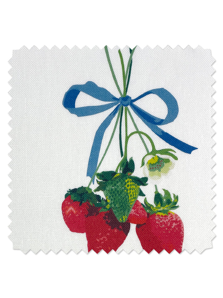 fabric by the yard strawberry is my jam natural on linen