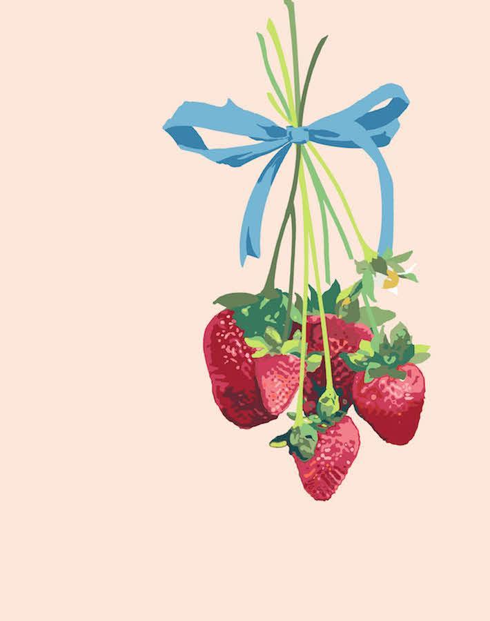 'Strawberry Is My Jam' Wallpaper by Nathan Turner - Peach